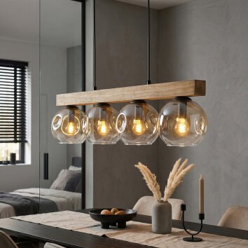 Ripoll Lámparas suspendidas, Luminarias esféricas, Lámparas colgantes Crudo, Negro, 4 luces