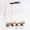Koyoto Lámparas suspendidas, Luminarias esféricas, Lámparas colgantes Crudo, Negro, 4 luces