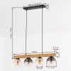 Koyoto Lámparas suspendidas, Luminarias esféricas, Lámparas colgantes Crudo, Negro, 4 luces