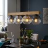 Koyoto Lámparas suspendidas, Luminarias esféricas, Lámparas colgantes Crudo, Negro, 4 luces