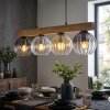Koyoto Lámparas suspendidas, Luminarias esféricas, Lámparas colgantes Crudo, Negro, 4 luces