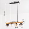 Koyoto Lámparas suspendidas, Luminarias esféricas, Lámparas colgantes Crudo, Negro, 4 luces