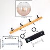 Koyoto Lámparas suspendidas, Luminarias esféricas, Lámparas colgantes Crudo, Negro, 4 luces