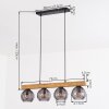 Koyoto Lámparas suspendidas, Luminarias esféricas, Lámparas colgantes Crudo, Negro, 4 luces