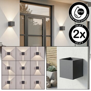 Tamarin Aplique de exterior, Lámpara Up & Down, Apliques LED Antracita, 1 luz