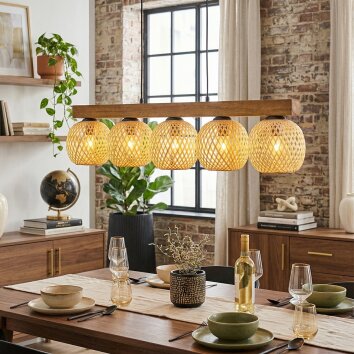 Basto Lámparas suspendidas, Luminarias esféricas, Lámparas colgantes Crudo, Negro, 5 luces