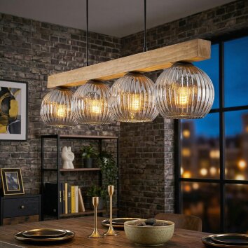 Ripoll Lámparas suspendidas, Luminarias esféricas, Lámparas colgantes Crudo, Negro, 4 luces