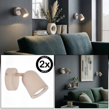Lemak Apliques, Spot de pared LED Color arena, 1 luz
