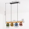 Koyoto Lámparas suspendidas, Luminarias esféricas, Lámparas colgantes Crudo, Negro, 4 luces