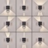 Almodofa Aplique de exterior, Lámpara Up & Down, Apliques LED Antracita, 1 luz, Sensor de movimiento