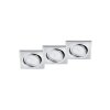 Trio Empotrables LED Cromo, 3 luces
