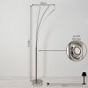 Uttorp Lámpara de Pie LED Níquel-mate, 3 luces
