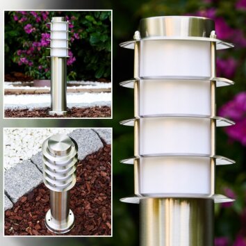 Tunes Poste de jardin Color acero inoxidable, 1 luz