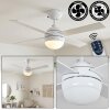 Lenok lámpara ventilador de techo LED Color madera, Blanca, 1 luz, Mando a distancia