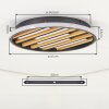 Plafón LED Velani moderno con listones de madera, aro luminoso, 3000 Kelvin