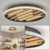 Velani plafón LED redondo de madera, lámpara de techo Ø 41 cm con lamas