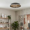 Velani plafón LED redondo de madera, lámpara de techo Ø 41 cm con lamas