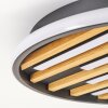 Velani plafón LED redondo de madera, lámpara de techo Ø 41 cm con lamas