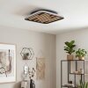 Plafón LED Velani con pantalla plana de listones de madera cruda, 3000 Kelvin blanco cálido