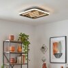 Plafón LED Velani con pantalla plana de listones de madera cruda, 3000 Kelvin blanco cálido