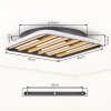 Plafón LED Velani con pantalla plana de listones de madera cruda, 3000 Kelvin blanco cálido