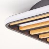 Plafón LED Velani con pantalla plana de listones de madera cruda, 3000 Kelvin blanco cálido