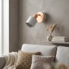 Olaris aplique de pared de madera, foco orientable E14 con pantalla gris claro
