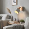 Olaris aplique de pared de madera, foco orientable E14 con pantalla gris claro