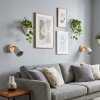 Olaris aplique de pared de madera, foco orientable con pantalla blanca, set de 2 E14
