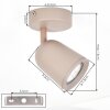 LED Lemak foco de techo orientable cilíndrico color taupe para salón y pasillo
