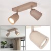 Lemak foco de techo LED orientable GU10 de 2 luces color arena para salón