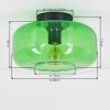 Plafón retro Boza con pantalla redonda de vidrio verde, ø 28 cm, E27