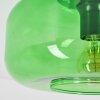 Plafón retro Boza con pantalla redonda de vidrio verde, ø 28 cm, E27