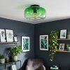 Boza plafón de techo retro con pantalla de cristal verde degradado Ø 28 cm