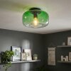 Boza plafón de techo retro con pantalla de cristal verde degradado Ø 28 cm