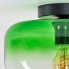 Boza plafón de techo retro con pantalla de cristal verde degradado Ø 28 cm