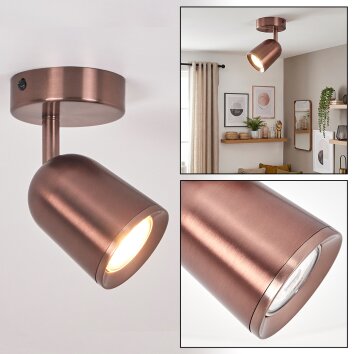 Lemak foco de techo LED orientable GU10 en cobre cepillado para salón y comedor