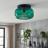 Boza plafón de techo retro con pantalla de cristal verde Ø 28 cm E27