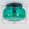 Boza plafón de techo retro con pantalla de cristal verde Ø 28 cm E27