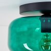 Boza plafón de techo retro con pantalla de cristal verde Ø 28 cm E27