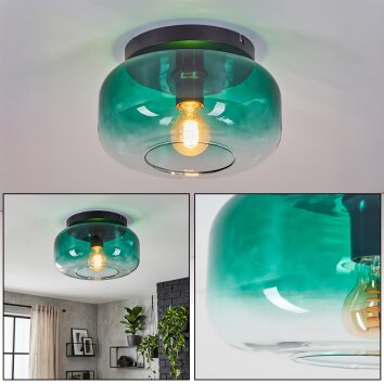 Boza lámpara de techo de cristal verde degradado redonda ø 28 cm para salón
