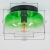 Boza plafón de techo con pantalla de cristal verde degradado Ø 28 cm E27