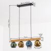 Ripoll lámpara colgante de madera para comedor, 4 luces, globos de cristal, 75 cm