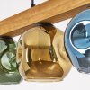 Ripoll lámpara colgante de madera para comedor, 4 luces, globos de cristal, 75 cm