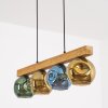 Ripoll lámpara colgante de madera para comedor, 4 luces, globos de cristal, 75 cm
