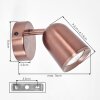 Spot de pared Lemak LED, set de 2, foco cilíndrico orientable en bronce