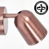 Spot de pared Lemak LED, set de 2, foco cilíndrico orientable en bronce