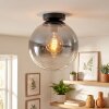 Moderna Luminaria esférica Gastor con pantalla de vidrio transparente ahumado, ø 25 cm, E27