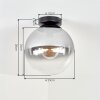 Moderna Luminaria esférica Gastor con pantalla de vidrio transparente ahumado, ø 25 cm, E27