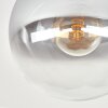Moderna Luminaria esférica Gastor con pantalla de vidrio transparente ahumado, ø 25 cm, E27
